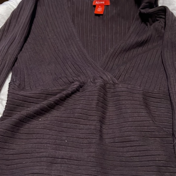 Chocolate soft faux wrap sweater - Picture 3 of 3